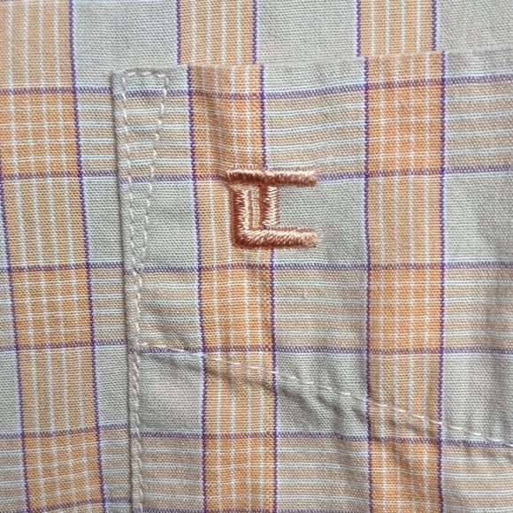 Ted Lapidus* Men's Short Sleeve Button Down Curved Hem Chest Pocket Shirt~ Large - Picture 4 of 10